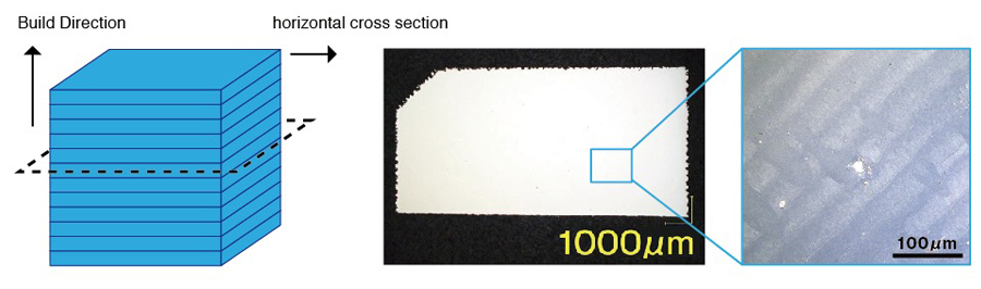 Unique Structure in Horizontal Cross Section of 3D Metal Printing Products