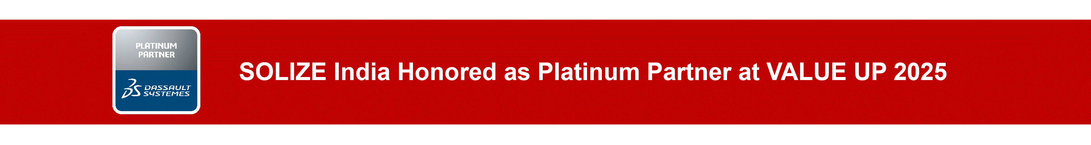 SOLIZE India awarded 'Platinum Partner' by Dassault Systèmes... 2024 again!!