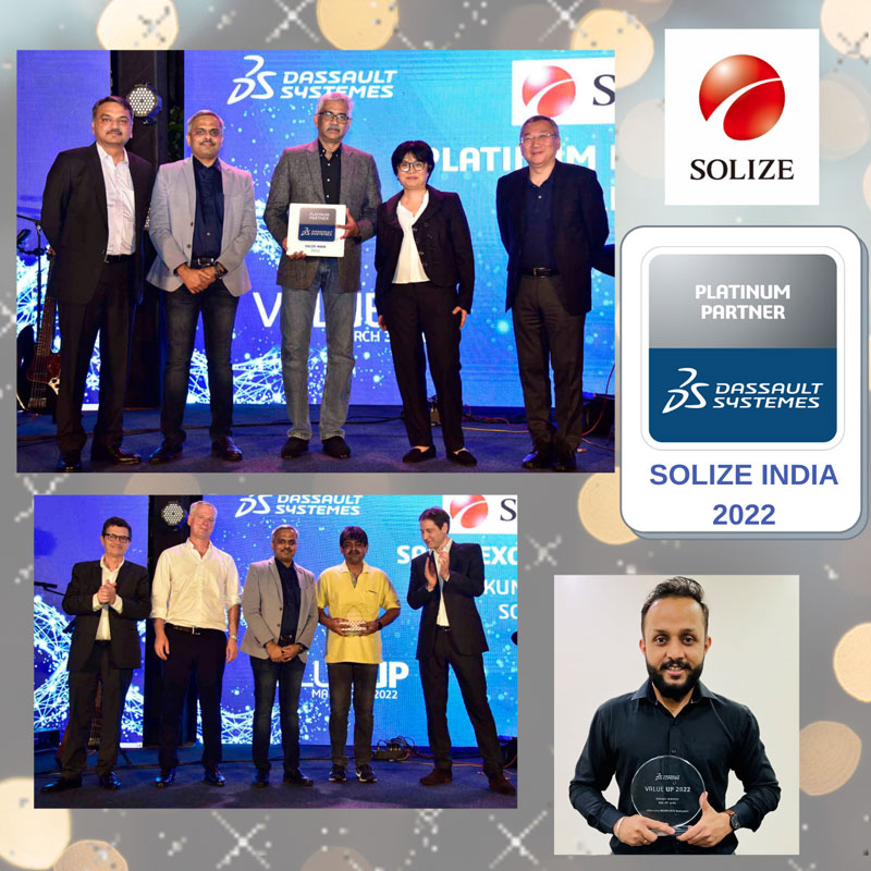 SOLIZE India awarded ‘Platinum Partner’ at Dassault Systèmes Value Up 2022